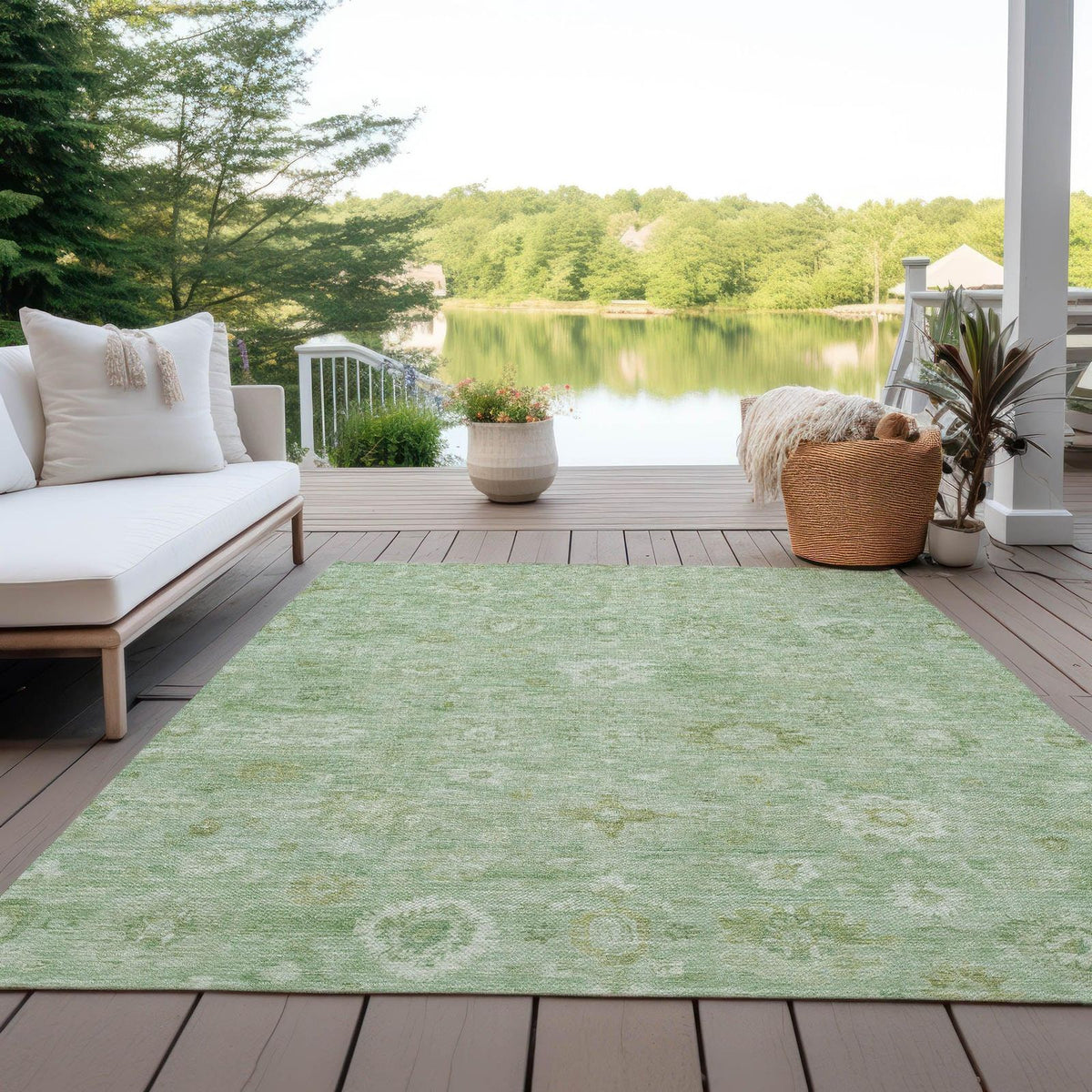 Laeara Aloe Washable Indoor-Outdoor Rug