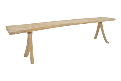 Log Natural Solid Teak Outdoor Bench