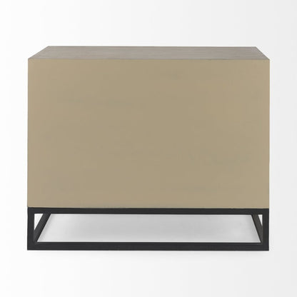 Genevieve I 39"W Light Brown Fir Veneer 3-Drawer Accent Cabi -- White/Light Brown