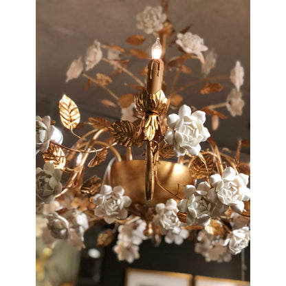 Queensland Gold Floral Eight Lights Chandelier