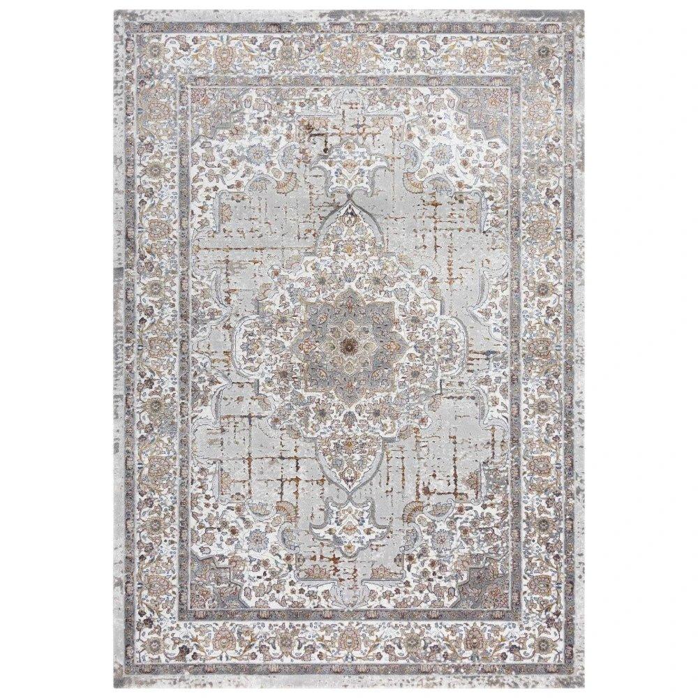 Cris Floral Medallion Gray Area Rugs For Living Room