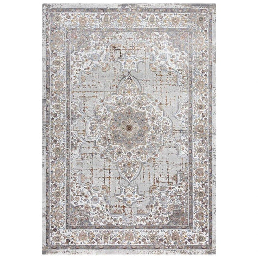 Cris Floral Medallion Gray Area Rugs For Living Room