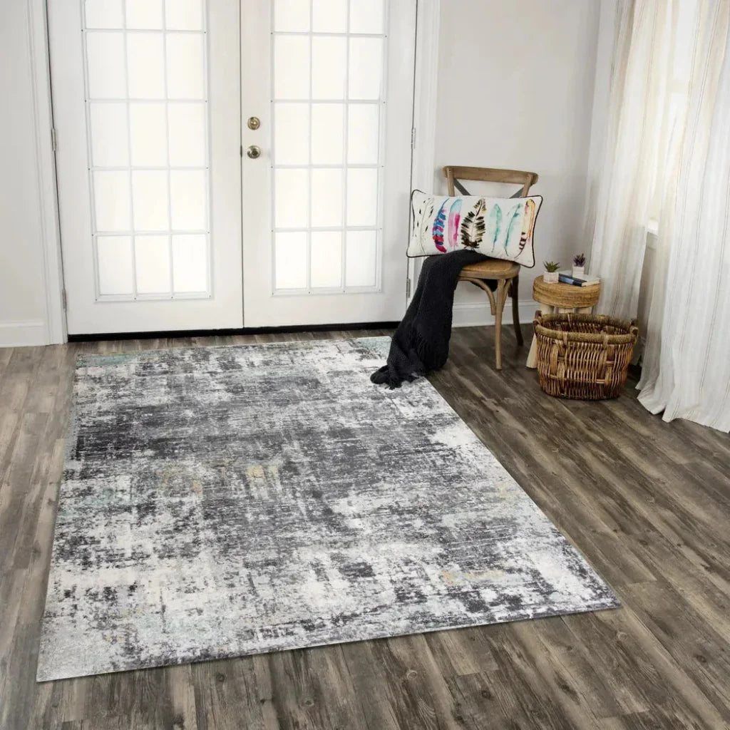 Chub Abstract Blue Kitchen Hallway Runner Rug -- blue