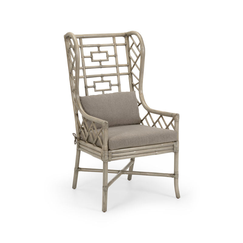 Wildwood Gwyneth Rattan Frame Comfortable Wing Chair