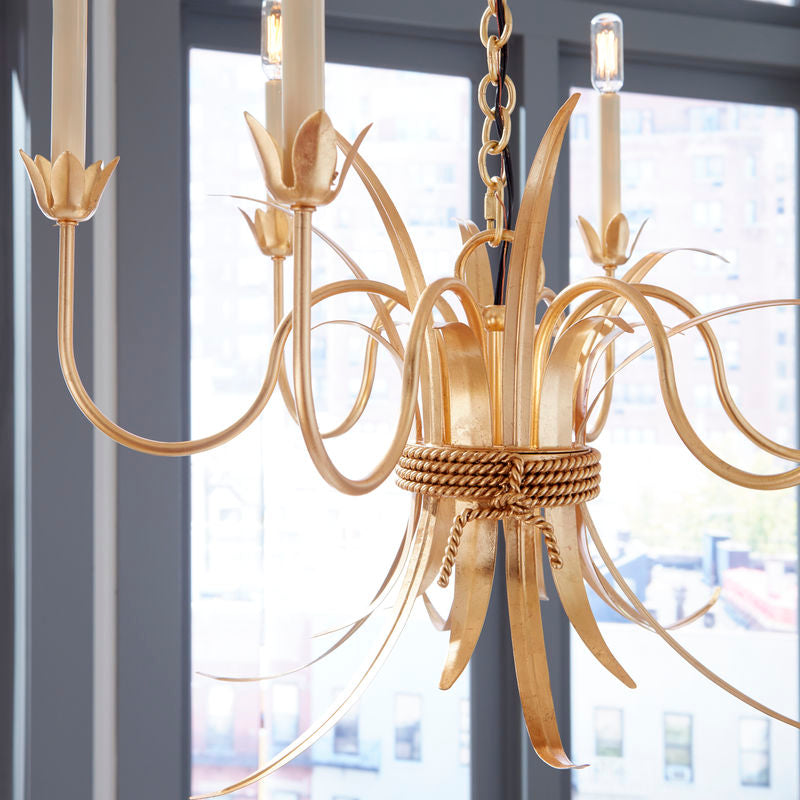 Mignon Gold Leaf Warm Glow Chandelier