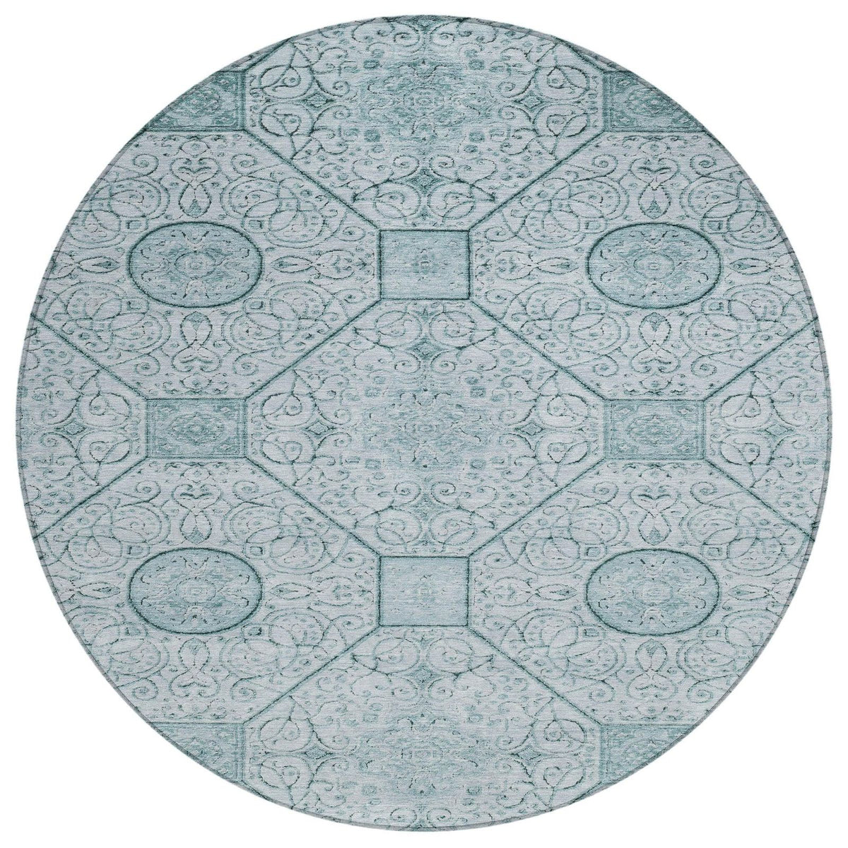 Iriora Teal Washable Indoor-Outdoor Rug