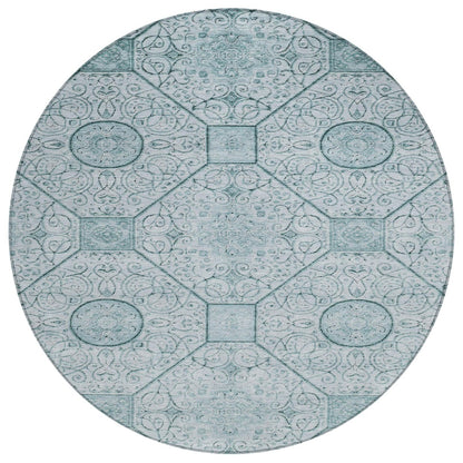 Iriora Teal Washable Indoor-Outdoor Rug