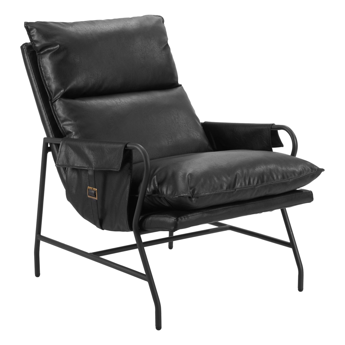 Halaus Steel Black Accent Arm Chair