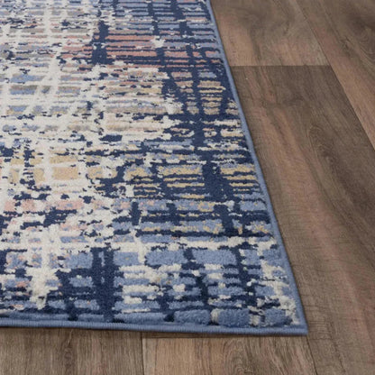 Dali Abstract Blue Kitchen Hallway Runner Rug -- blue