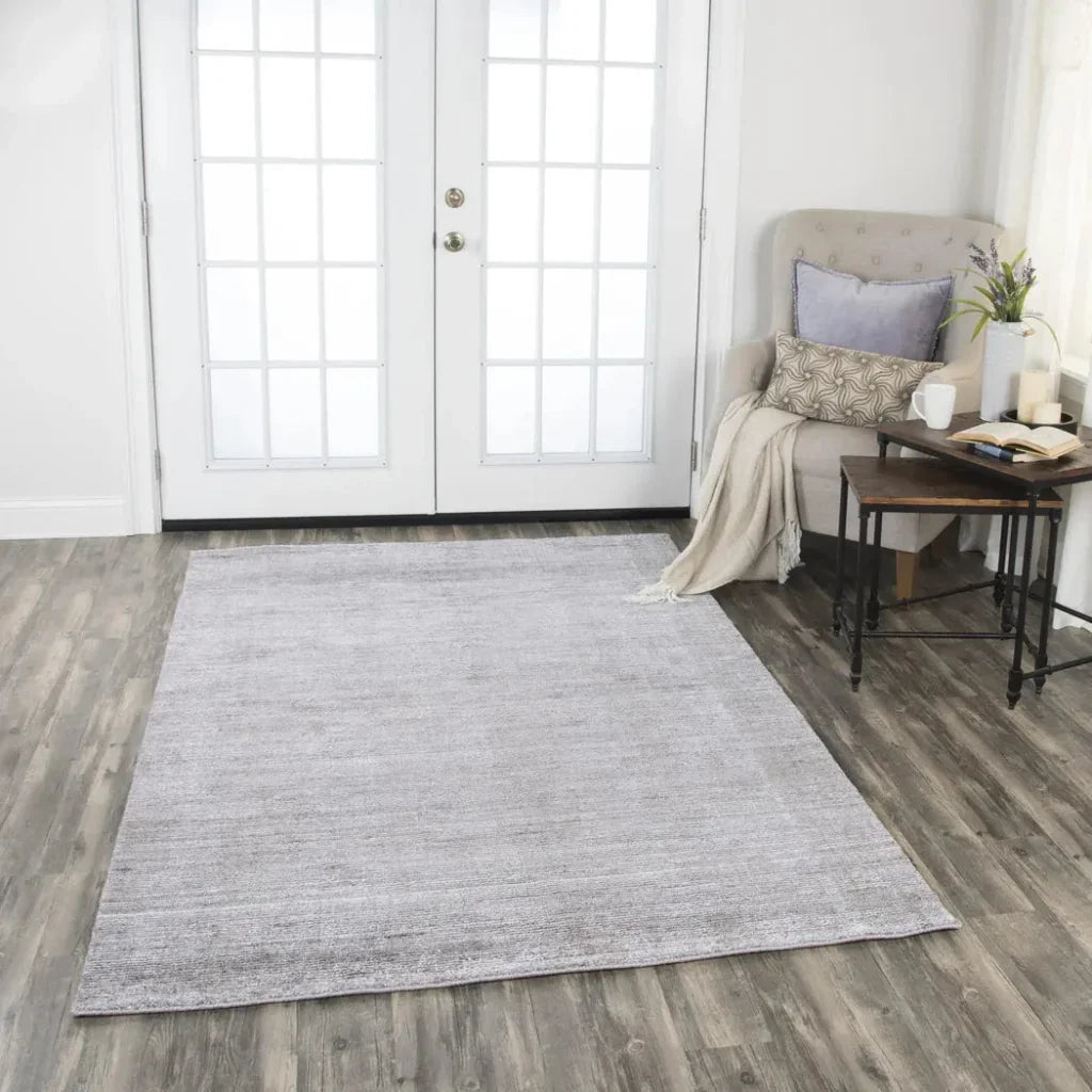 Baja Solid Gray Area Rugs For Living Room -- gray