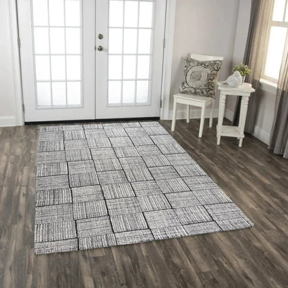 Ches Geometric Charcoal Area Rugs For Living Room -- charcoal