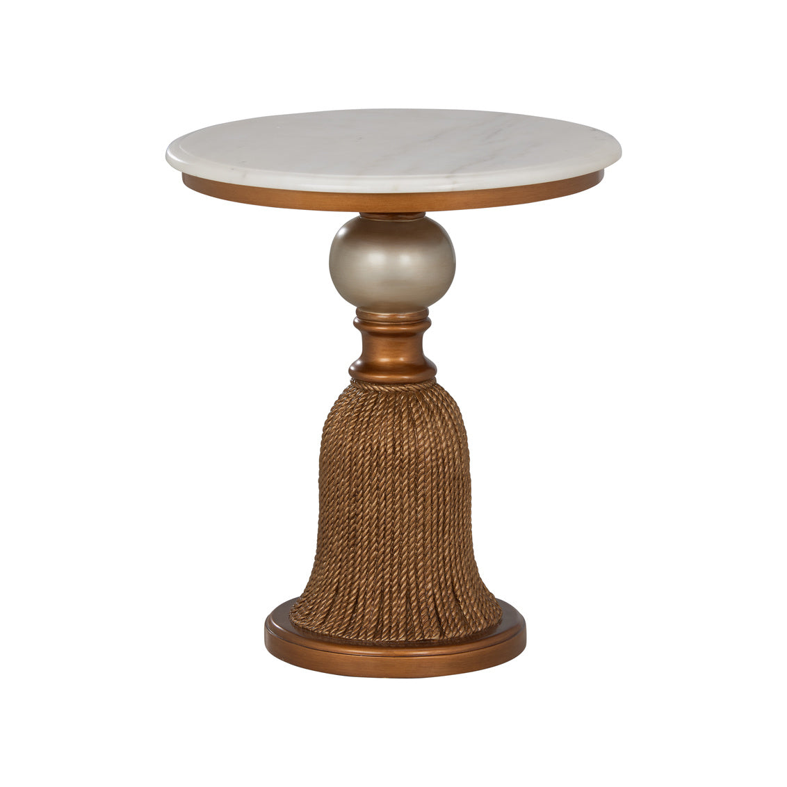 Chelsea House Tassel Marble Top Round Side Table