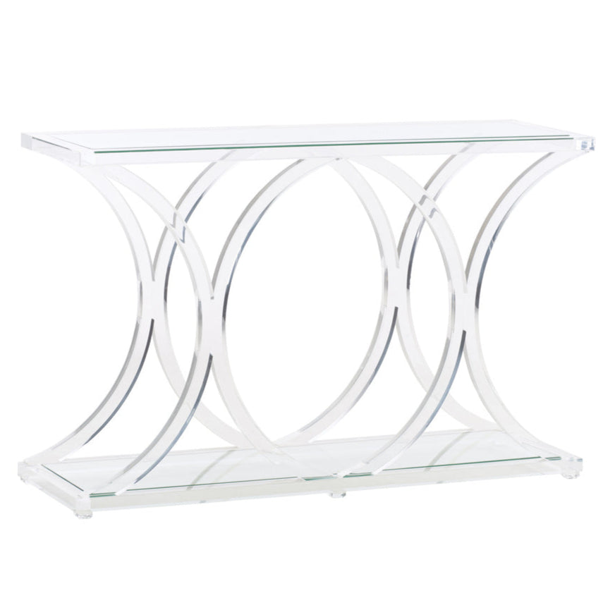 Chelsea House Sweeping Acrylic Rectangular Console Table