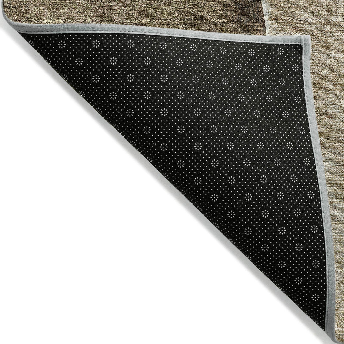 Modern Brown Washable Indoor-Outdoor Rug
