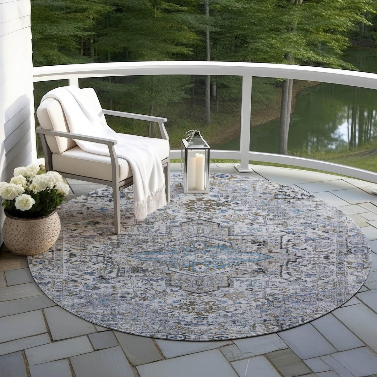 Kaelon Linen Washable Indoor-Outdoor Rug