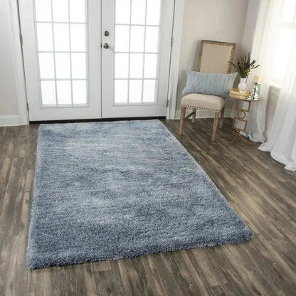 Cues Solid Blue Area Rugs For Living Room -- blue
