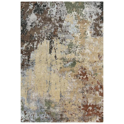 Ausa Abstract Brown Large Area Rugs For Living Room