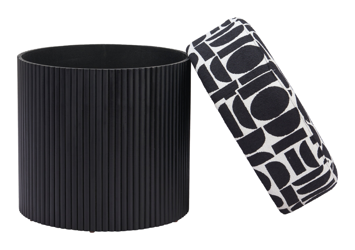 Boto Black and White Storage Ottoman