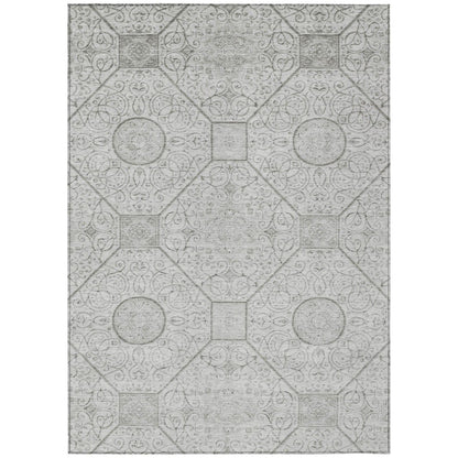 Iriora Gray Washable Indoor-Outdoor Rug