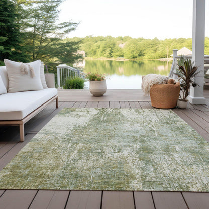 Kaelion Green Washable Indoor-Outdoor Rug