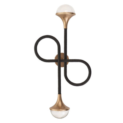 Wildwood Newton Black Leather Warp Wall Sconce