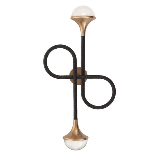Wildwood Newton Black Leather Warp Wall Sconce