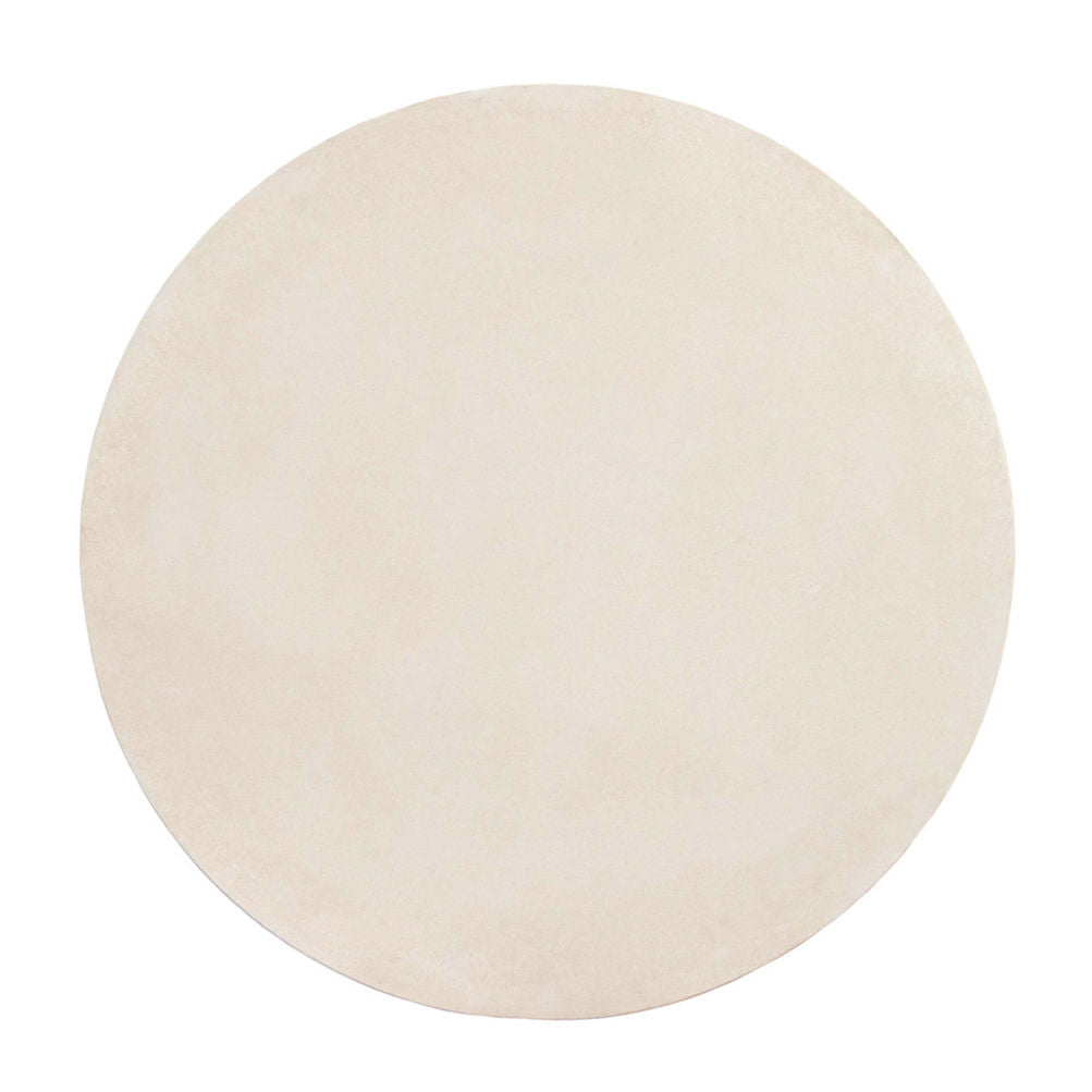 Azure 31" Cement Top Round White Outdoor Coffee Table -- White, Brown