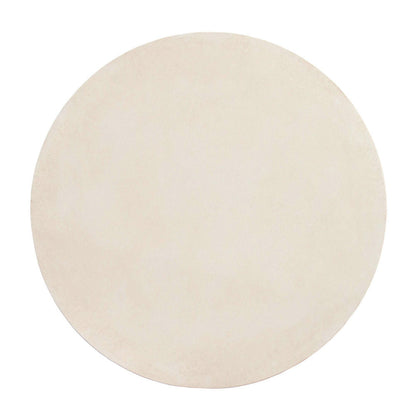 Azure 31" Cement Top Round White Outdoor Coffee Table -- White, Brown