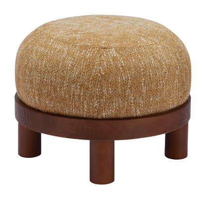 Gome Wood Oat Yellow Ottoman