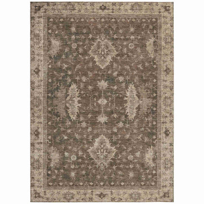 Iriaris Brown Washable Indoor-Outdoor Rug