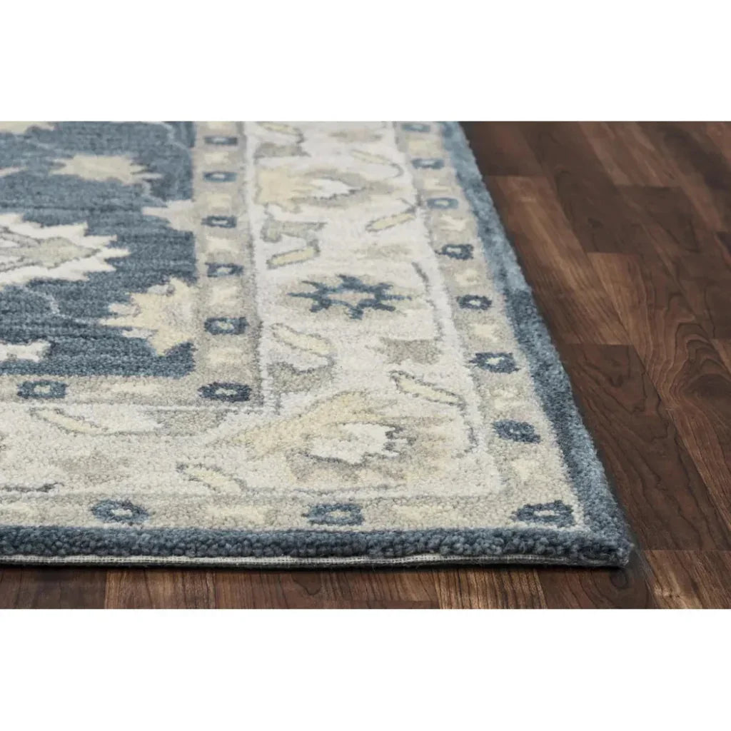 Cors Wool Blue Hallway Kitchen Runner Rug -- blue