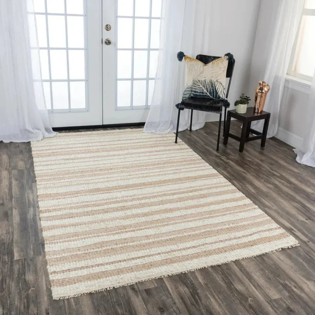 Coch Stripe Beige Area Rugs For Living Room -- beige
