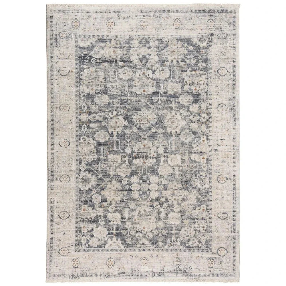 Cury Floral Ivory Area Rugs For Living Room