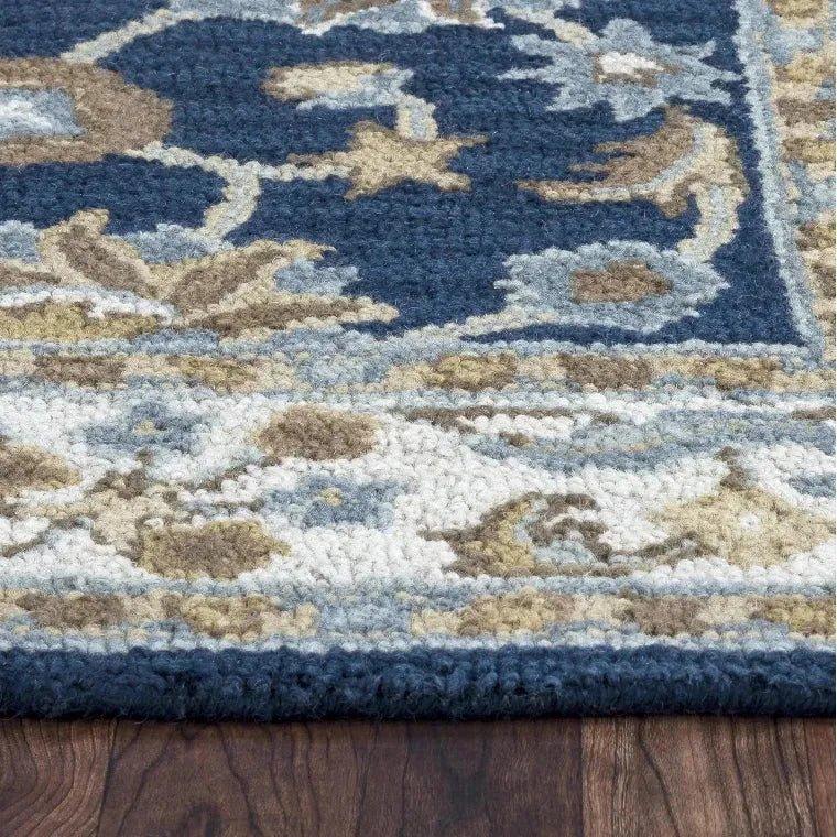 Baia Wool Blue Hallway Kitchen Runner Rug - LOOMLAN - LOOMLAN - Area Rugs