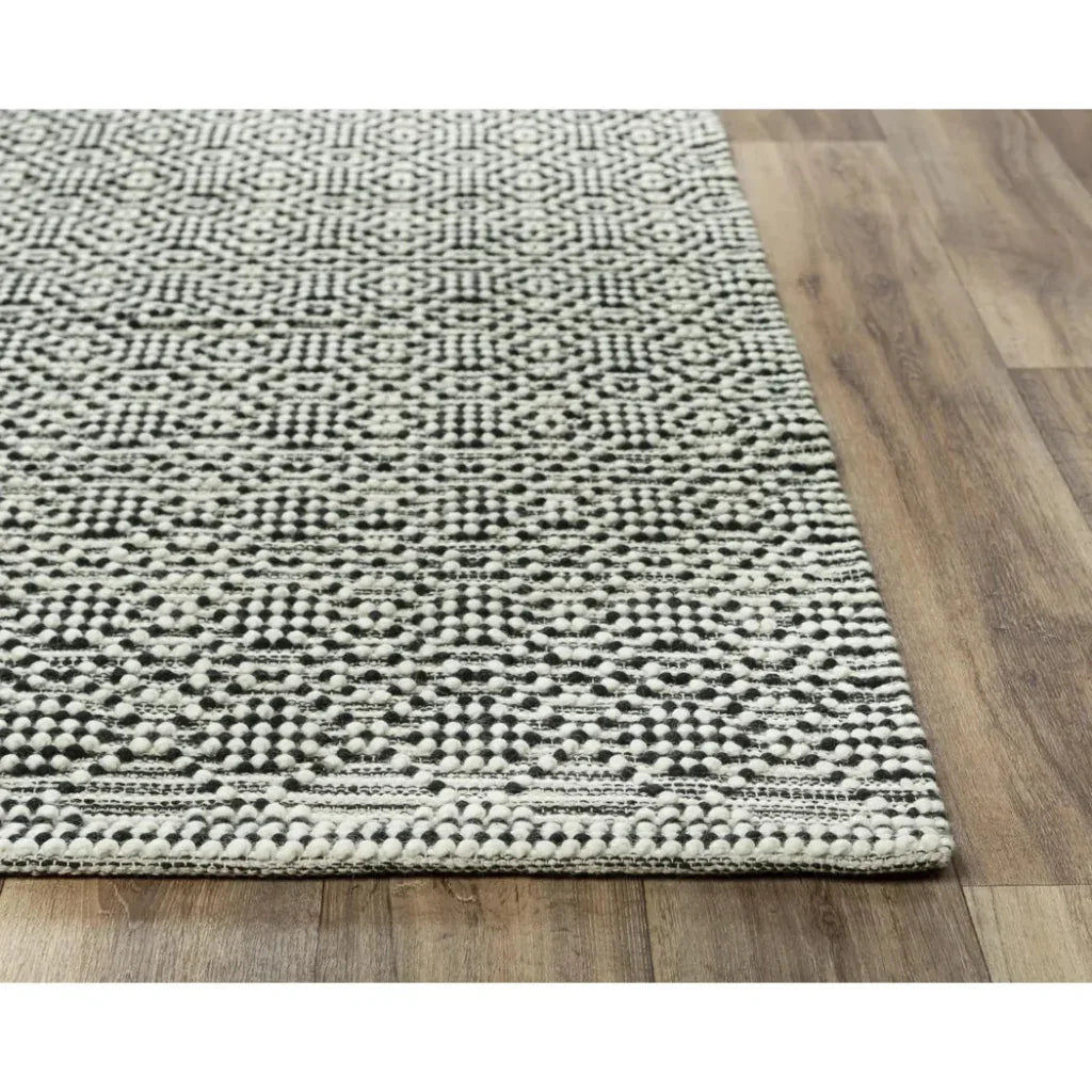 Buza Geometric Black Living Room Rug - LOOMLAN - LOOMLAN - Area Rugs