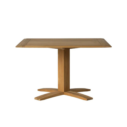 Alpine Teak Wooden Pedestal Outdoor Dining Table
