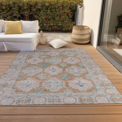 Jaelora Orange Washable Indoor-Outdoor Rug -- view 3