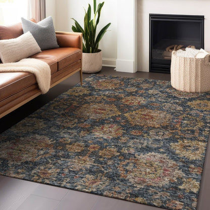 LOOMLAN Rugs Cadenza Blue Washable Indoor-Outdoor Rug