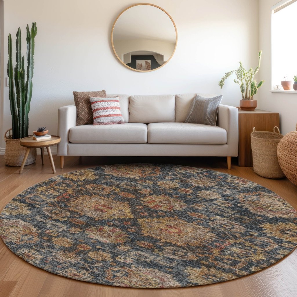LOOMLAN Rugs Cadenza Blue Washable Indoor-Outdoor Rug