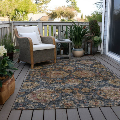 LOOMLAN Rugs Cadenza Blue Washable Indoor-Outdoor Rug