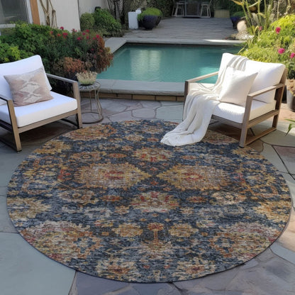 LOOMLAN Rugs Cadenza Blue Washable Indoor-Outdoor Rug