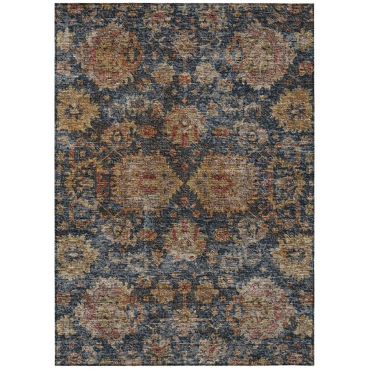 LOOMLAN Rugs Cadenza Blue Washable Indoor-Outdoor Rug