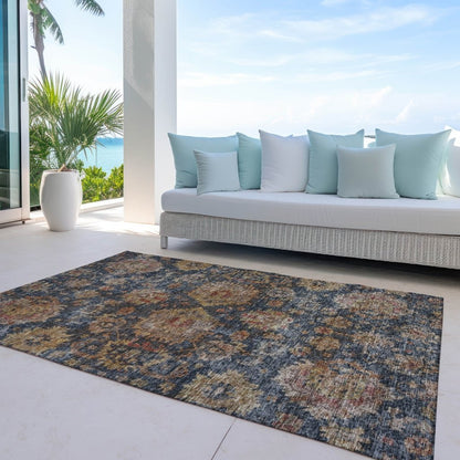 LOOMLAN Rugs Cadenza Blue Washable Indoor-Outdoor Rug