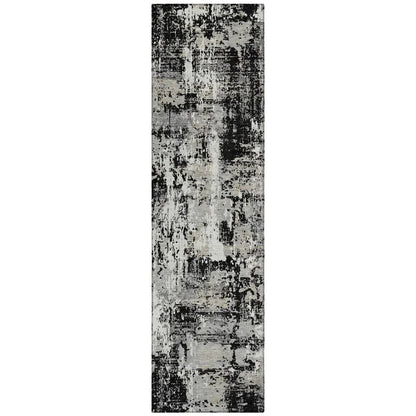 LOOMLAN Rugs Caelan Black Washable Indoor-Outdoor Rug