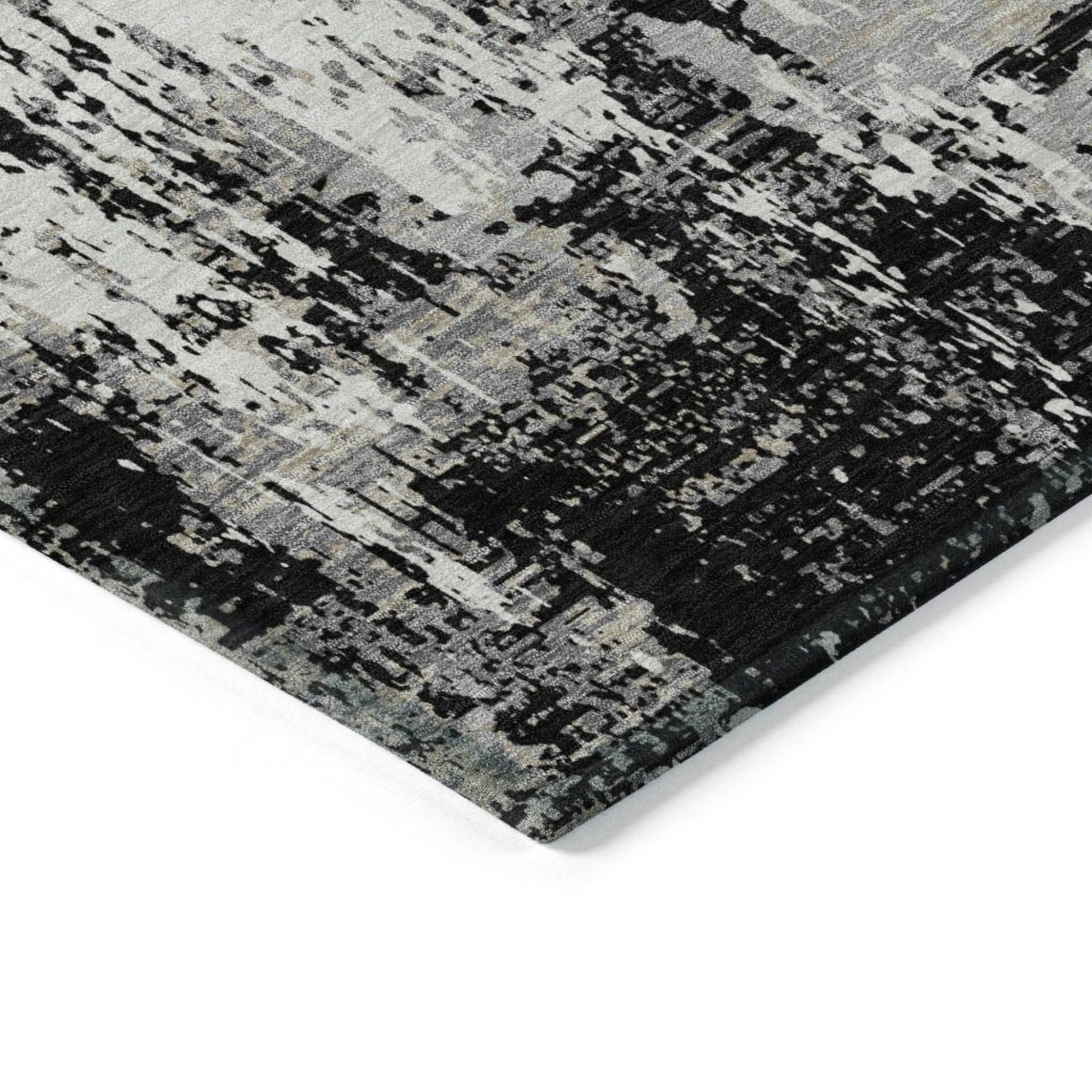 LOOMLAN Rugs Caelan Black Washable Indoor-Outdoor Rug