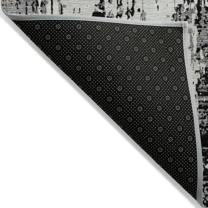 LOOMLAN Rugs Caelan Black Washable Indoor-Outdoor Rug
