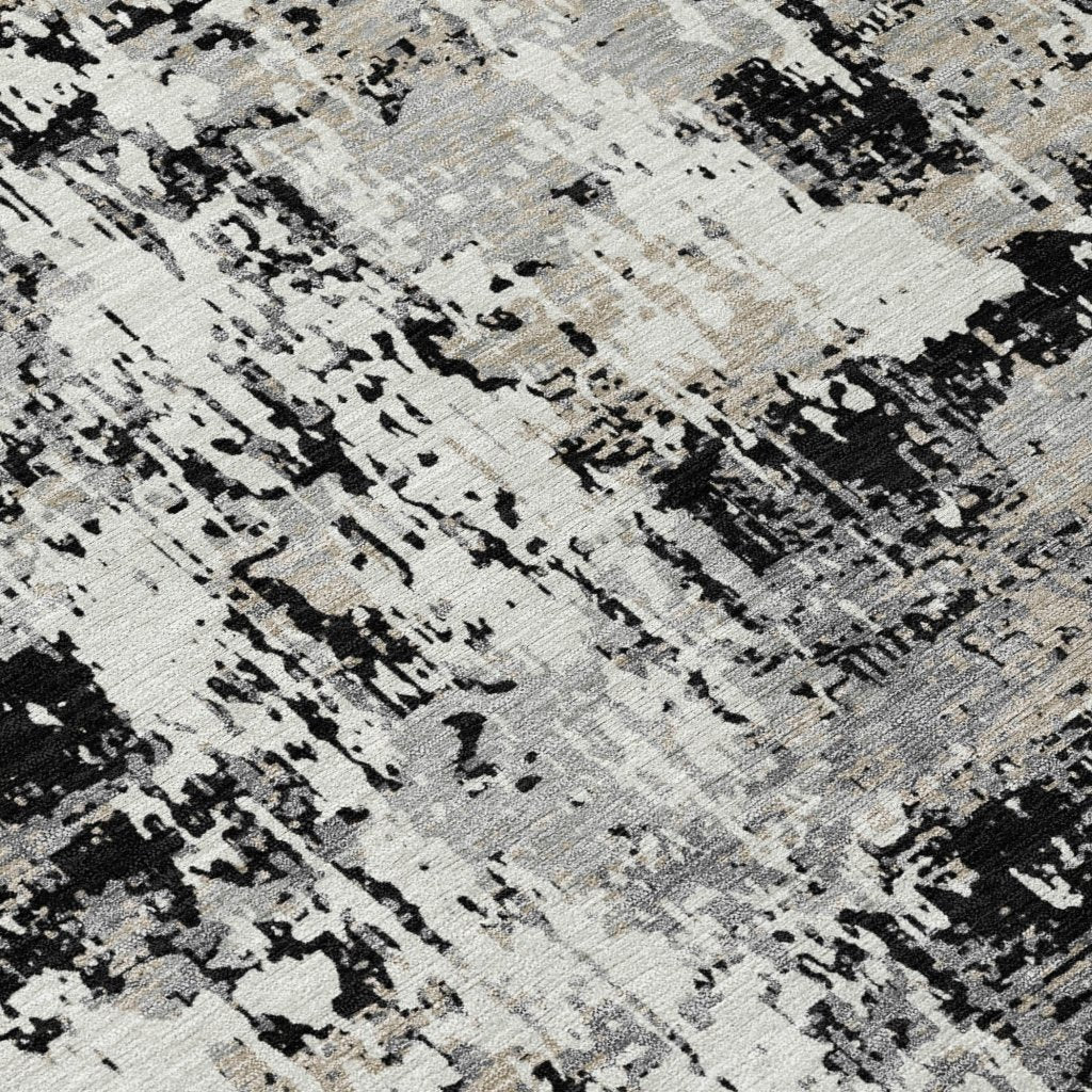 LOOMLAN Rugs Caelan Black Washable Indoor-Outdoor Rug