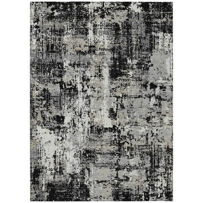 LOOMLAN Rugs Caelan Black Washable Indoor-Outdoor Rug