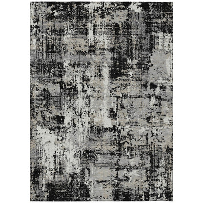 LOOMLAN Rugs Caelan Black Washable Indoor-Outdoor Rug