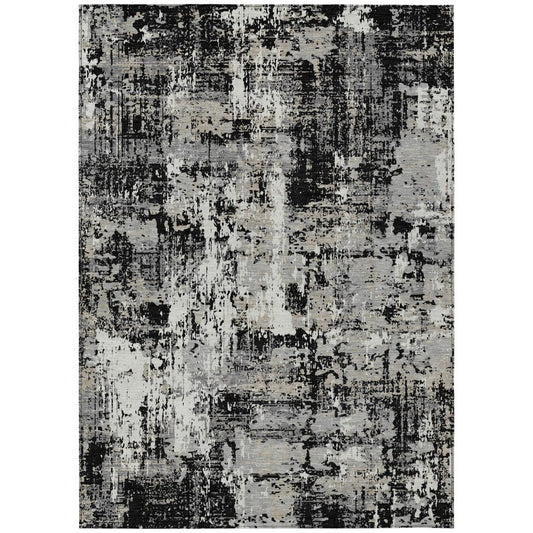 LOOMLAN Rugs Caelan Black Washable Indoor-Outdoor Rug